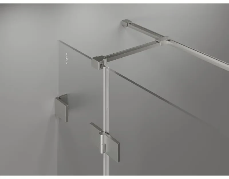 Mexen Lunar T, výklopný sprchový kút pravý 120 x 90 cm, 8mm číre sklo, oceľový profil, 834T-120-090-97-00-P