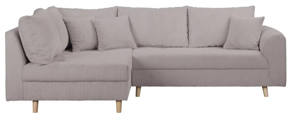 Sivá menčestrová rohová pohovka (ľavý roh) Ariella – Ropez