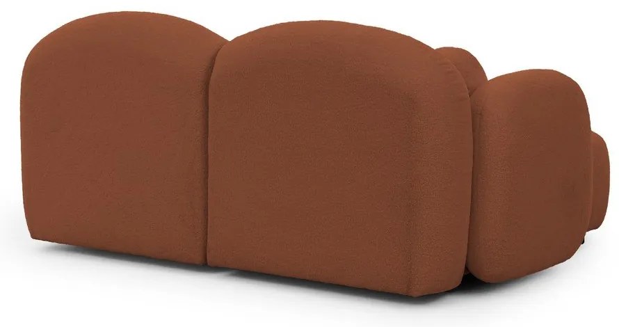 Terakotová rohová pohovka z textílie buklé (ľavý roh/s leňoškou) Orbit – Ropez