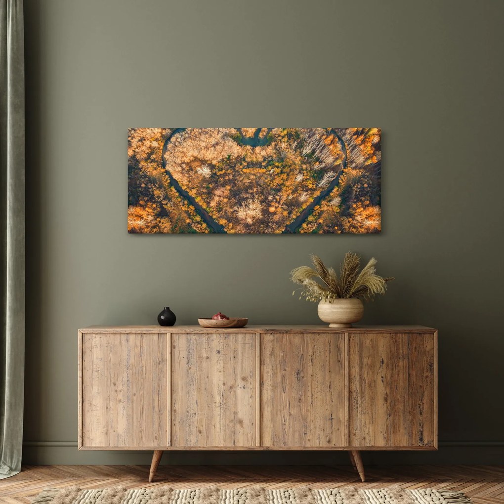 Obraz - Rieka v tvare srdca (120x50 cm)