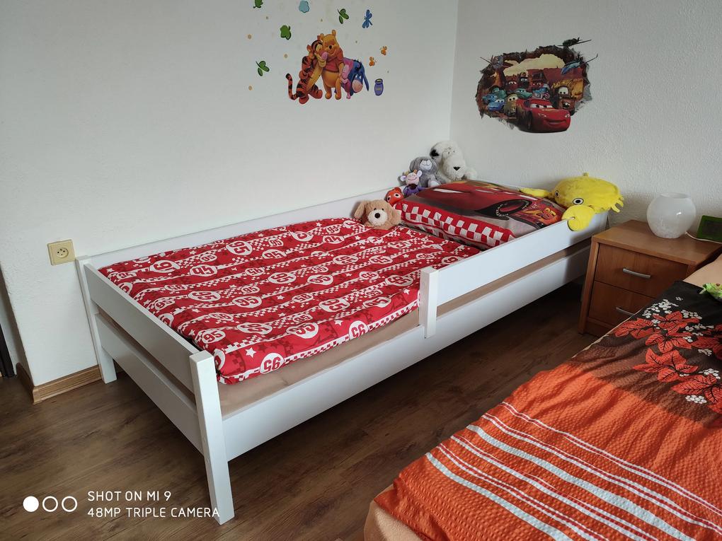 Detská posteľ so zábranou Mix - biela Rozmer: 200x90