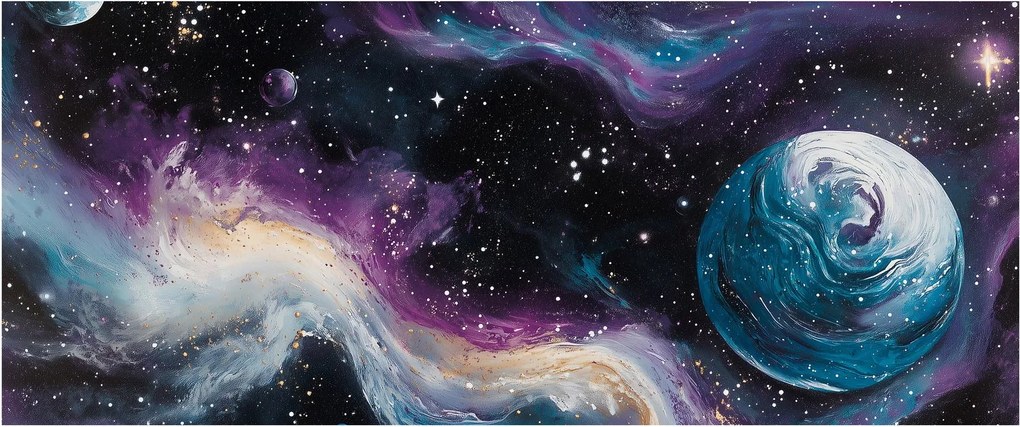 Obraz - Maľovaný vesmír (120x50 cm)