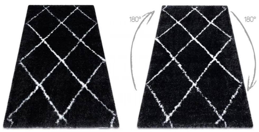 Kusový koberec shaggy Flan antracitový 200x290cm