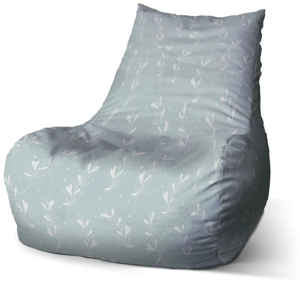Sablio Sedací vak Bean Biele lístky - 100 x 90 x 45 cm