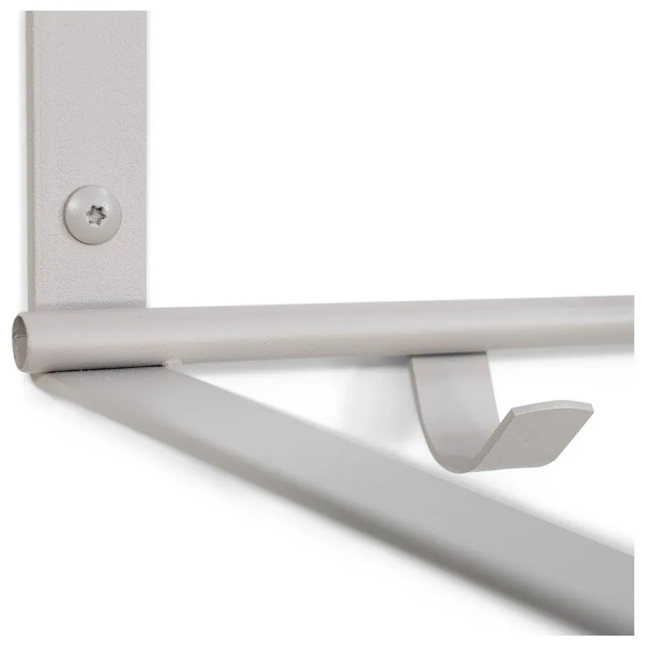 Taupe kovový nástenný vešiak s poličkou 100 cm Rex – Spinder Design