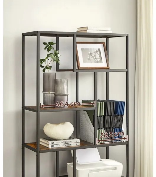 Knižnica NAVARO hnedá/čierna