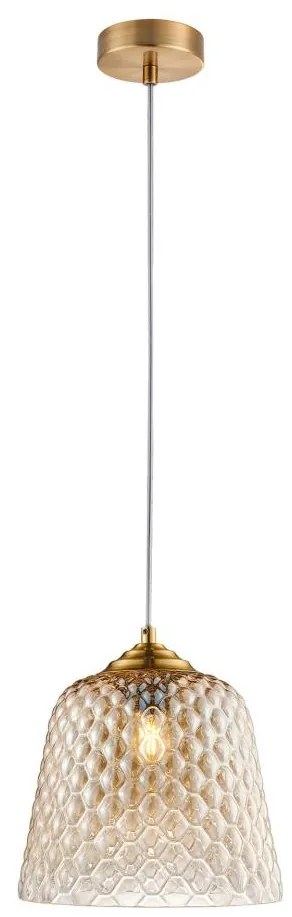 Klausen 111032 - Luster na lanku FLUID 1xE27/11W/230V béžová/zlatá