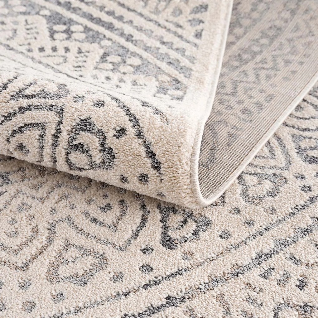 Dekorstudio Moderný okrúhly koberec ART 1652 sivý Priemer koberca: 160cm