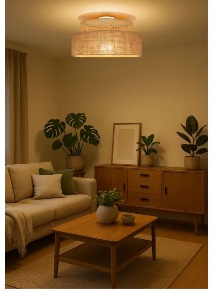 Stropné svietidlo BOHO 1xE27/60W/230V pr. 40 cm ratan