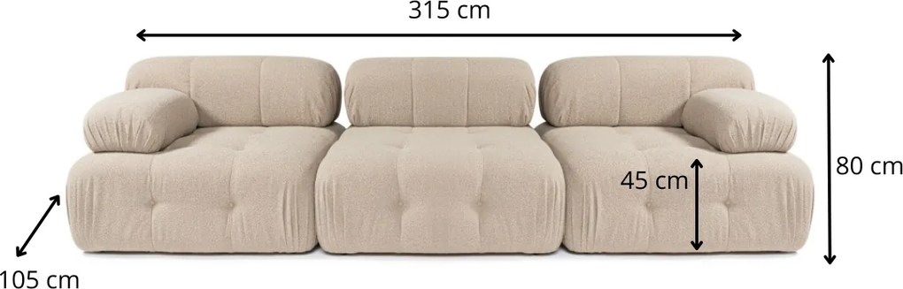 Modulová pohovka Doblo I 315 cm broskvová