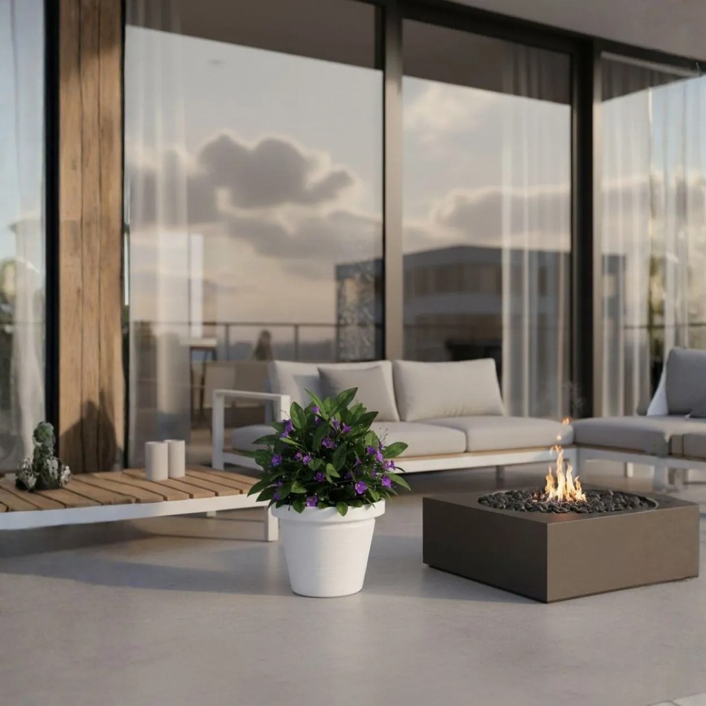 Plastový květináč Riflo 40x46 cm bílý