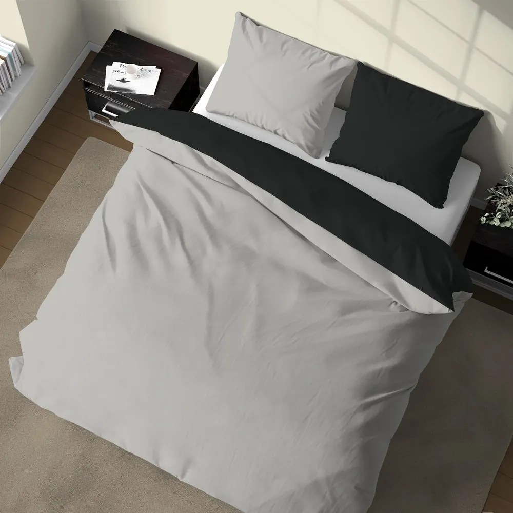 Gipetex Natural Dream Talianská obliečka 100% bavlna LUX Doubleface čierná/sivá - 140x220 / 70x90 cm