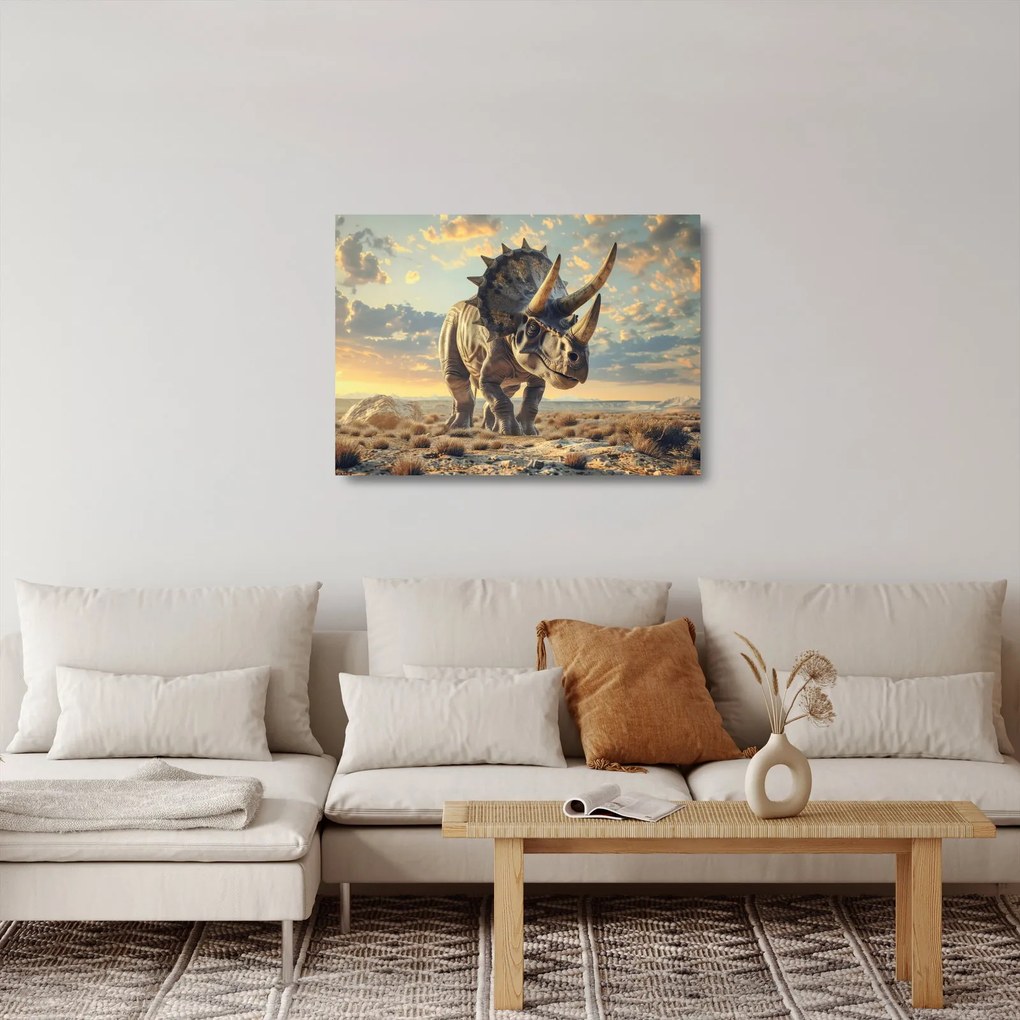 Sklenený obraz - Triceratops (70x50 cm)