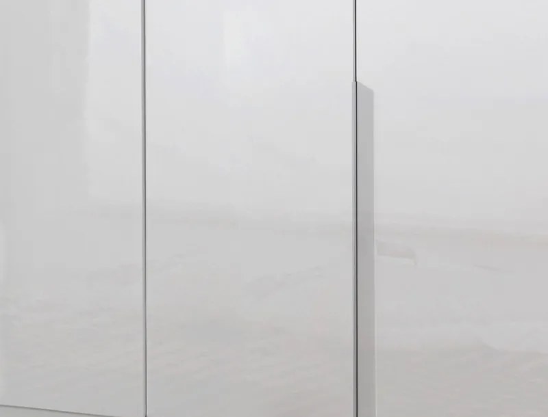 Šatníková skriňa New York D, 180 cm, biela / biely lesk