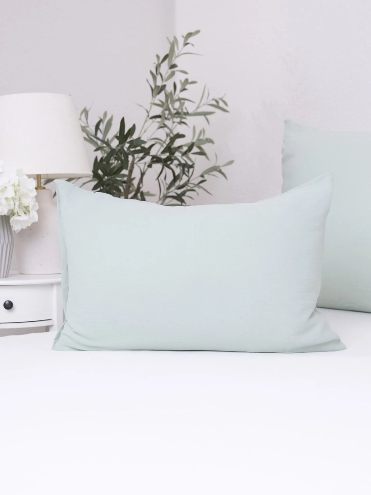 Mušelínová obliečka na vankúš 40 × 60 cm - Alexia mätová