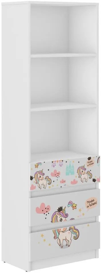 Detský regál na hračky  s motívom dúhového jednorožca 180x33x60 cm