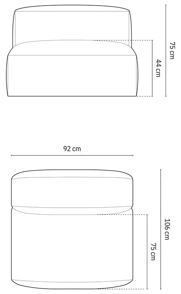 Zelený modul pohovky (stredový diel) Martina – Micadoni Home