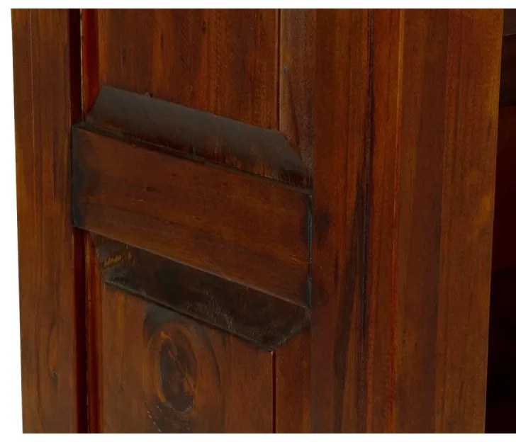 furniture-nabytek.cz - Masívna knižnica Catana z borovicového dreva, lakovaná, hnedá – 97×38×200 cm