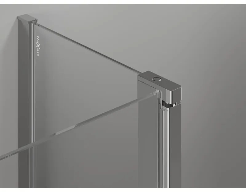 Mexen, Mexen Mist Duo výklopný sprchový kút 95 x 75 cm, priehľadný, chróm - 8A4-095-075-01-00