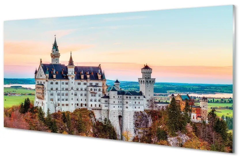 Sklenený obraz Nemecko Castle jeseň Munich 140x70 cm