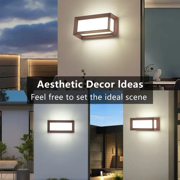 Brilagi - LED vonkajšie nástenné svietidlo so senzorom PARKER LED/12W/230V hnedé IP44