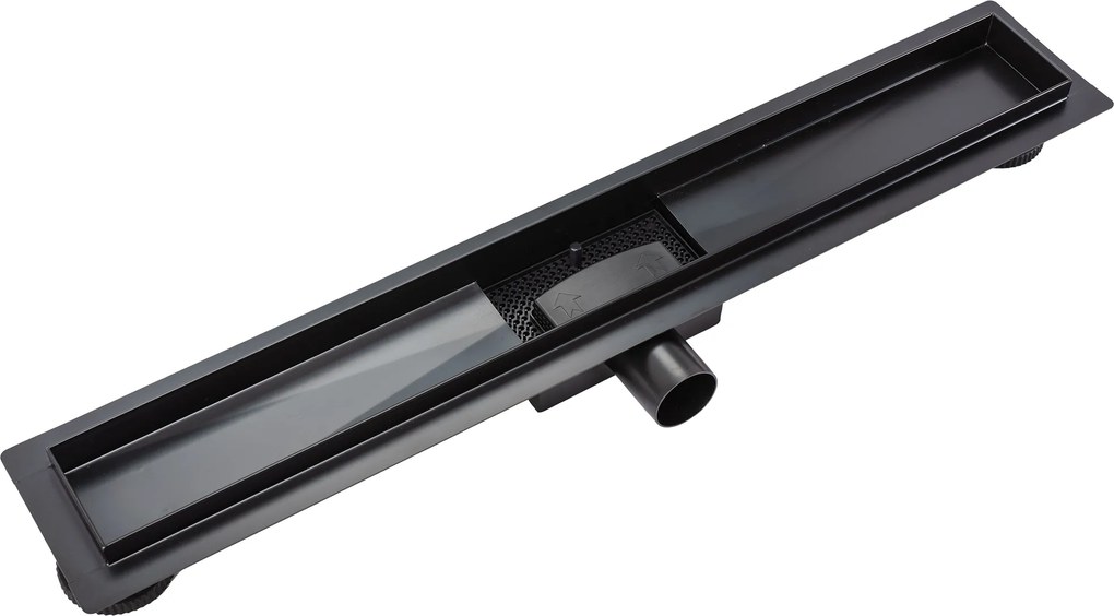 Rea Pure Neox, odtokový žľab 60cm, čierna matná, REA-G6601