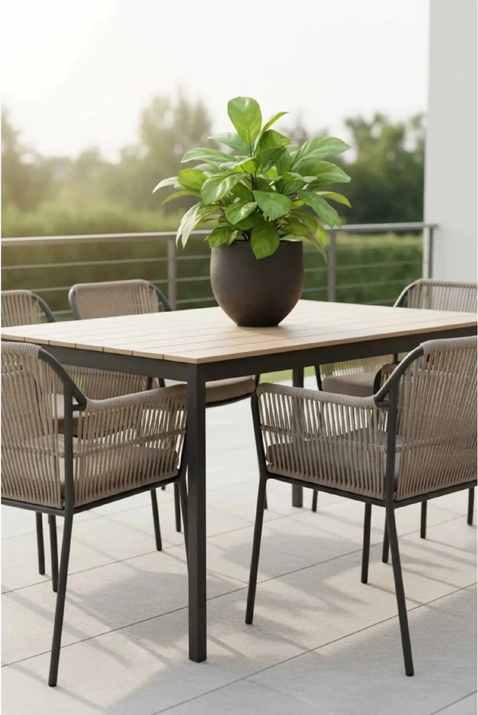 Moderný kvetináč RAFIOT, sklolaminát, výška 21 cm, antracit