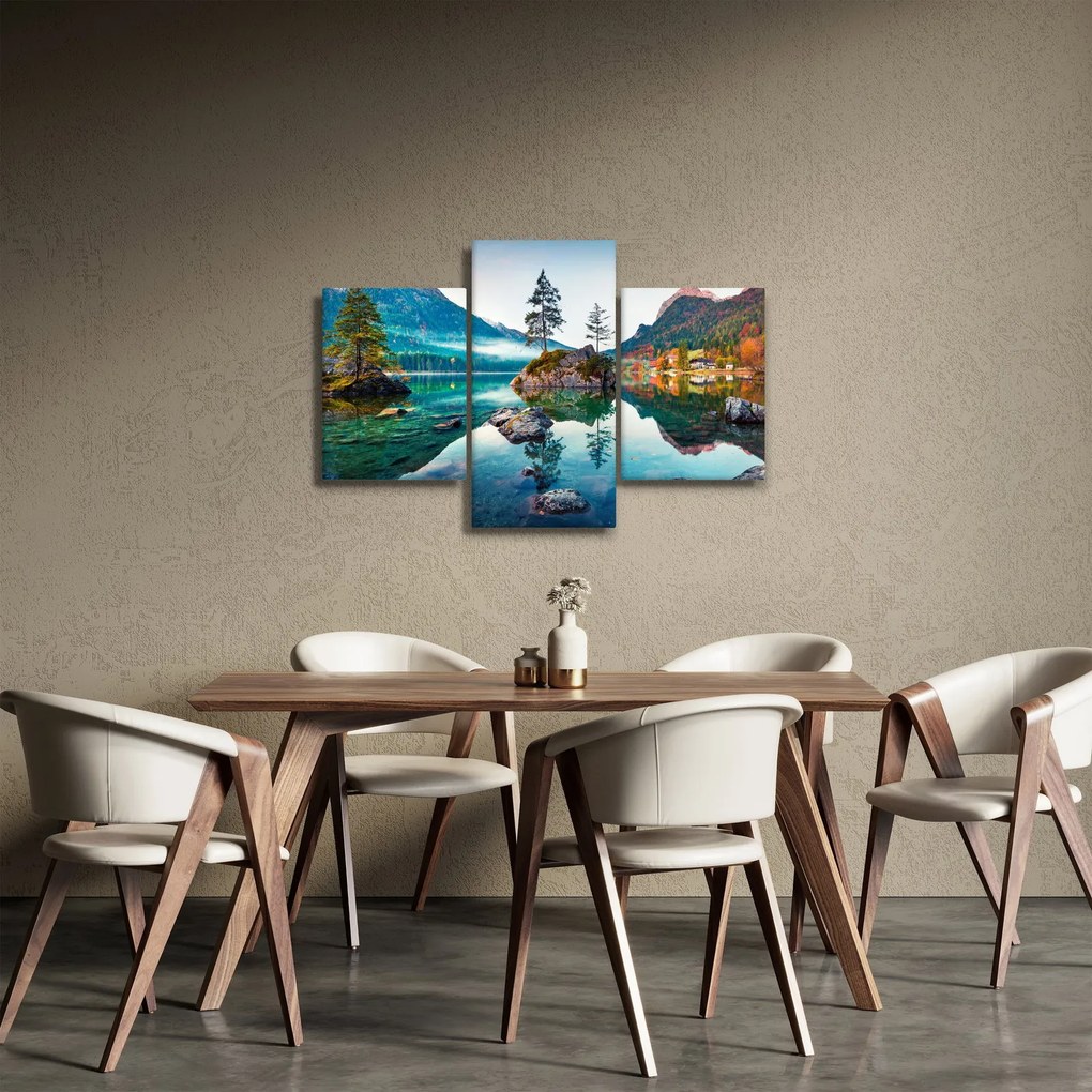 Obraz - Jazero Hintersee, Bavorské Alpy, Rakúsko (90x60 cm)