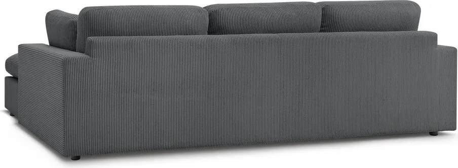 Tmavosivá menčestrová rohová pohovka Belair – Bobochic Paris