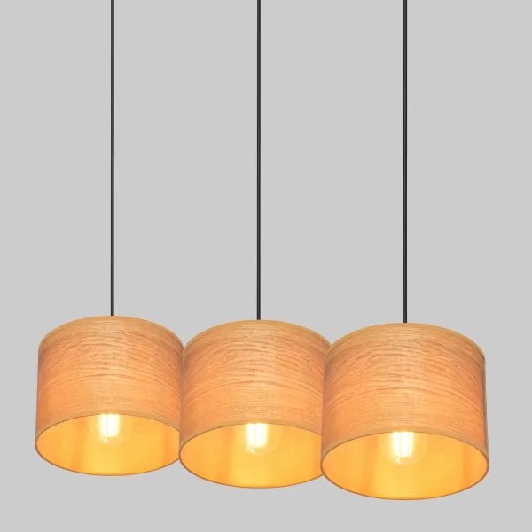 Luster na lanku ALBA 3xE27/15W/230V hnedá/čierna