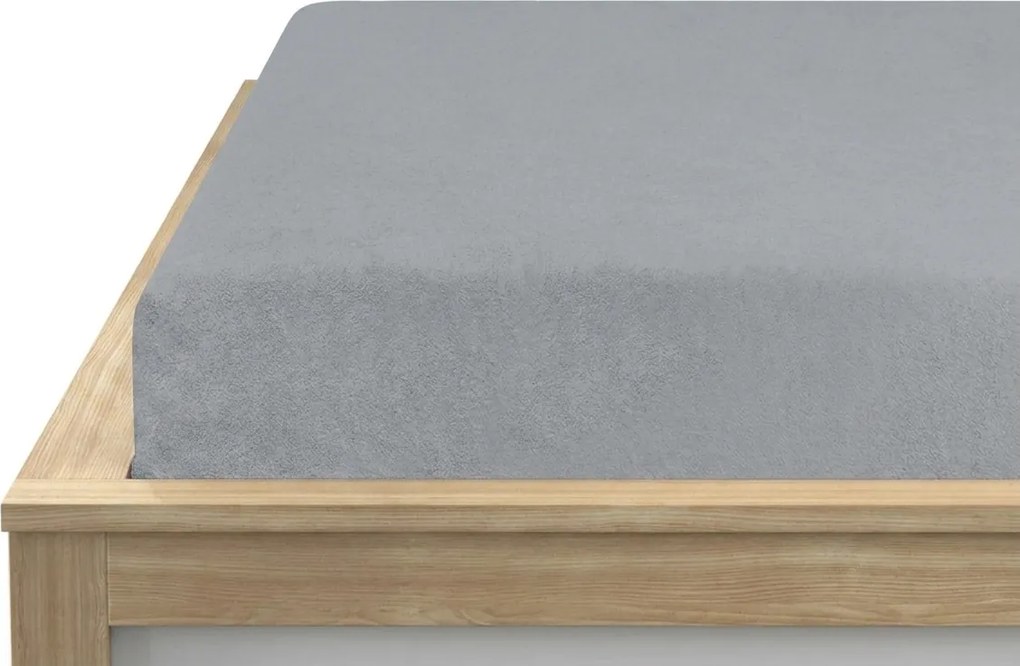 Fleecová napínacia obliečka MOLTON sivá 90 x 200 cm