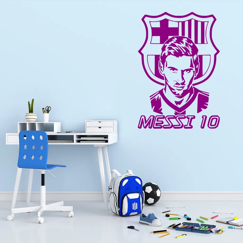 Veselá Stena Samolepka Lionel Messi 10 Farba: modrá, Veľkosť: 60 x 42 cm