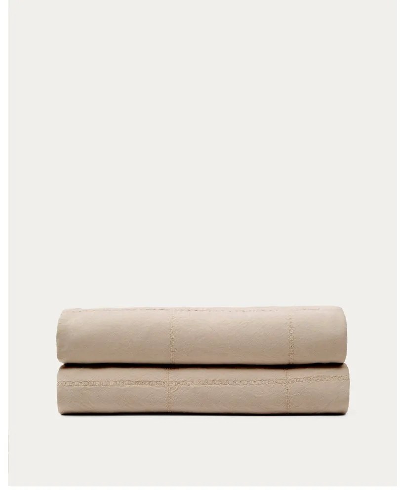 Svetlohnedý bavlnený prešívaný pléd 240x260 cm Isor – Kave Home