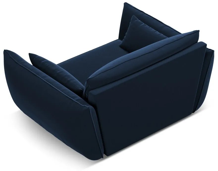 Tmavomodré zamatové kreslo Vanda – Mazzini Sofas