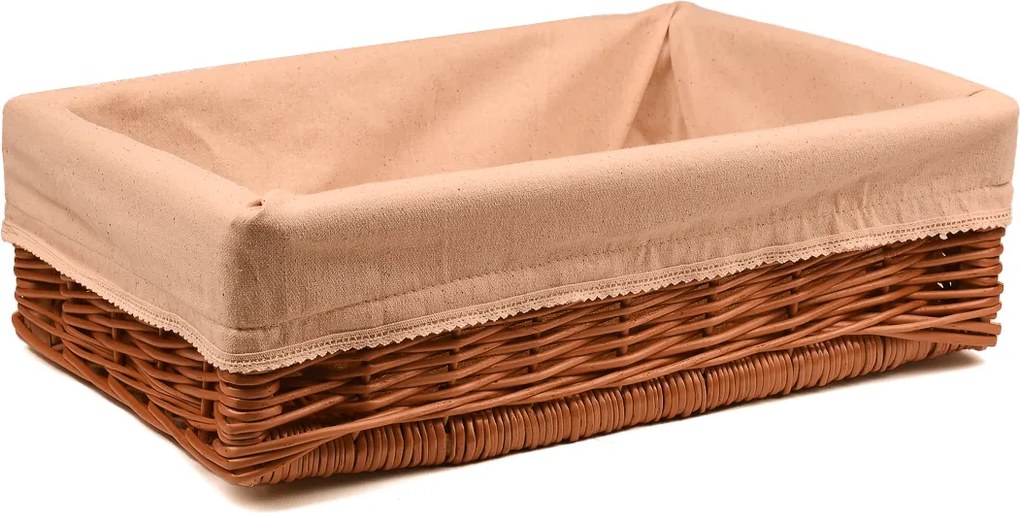 Proutěná zásuvka s látkou V.š. 60 x hl. 40 x v. 12(cm)