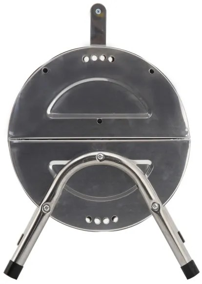 Prenosný gril na drevené uhlie lesklý chróm
