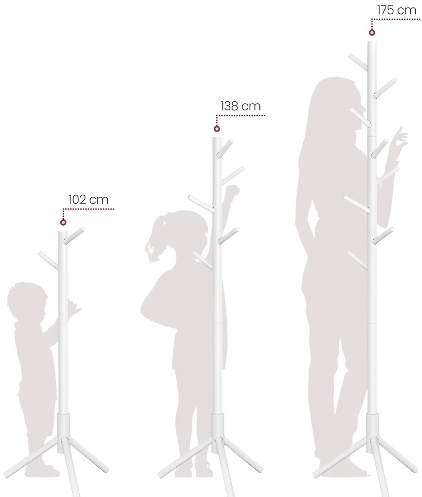 Biely vešiak z masívneho dreva STELLO