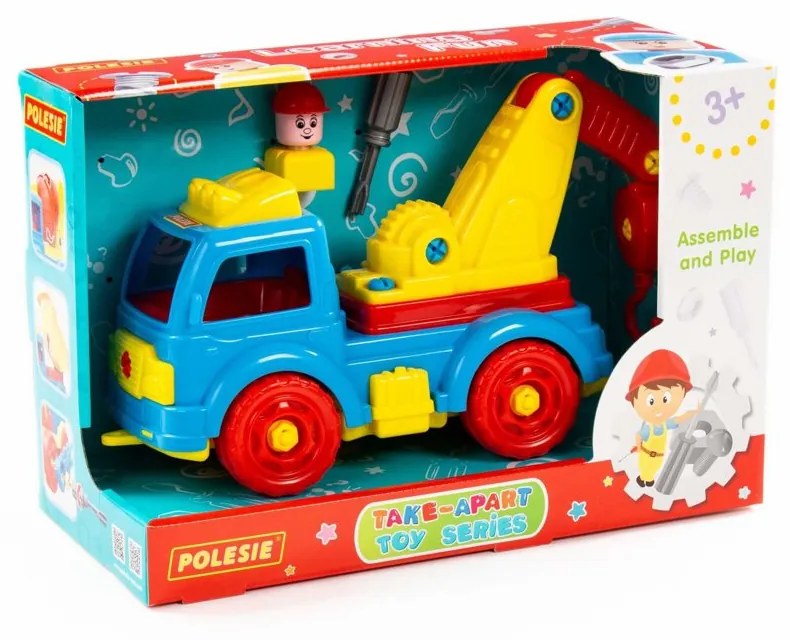 LEAN TOYS Plastový žeriav so skrutkovačom 38 kusov