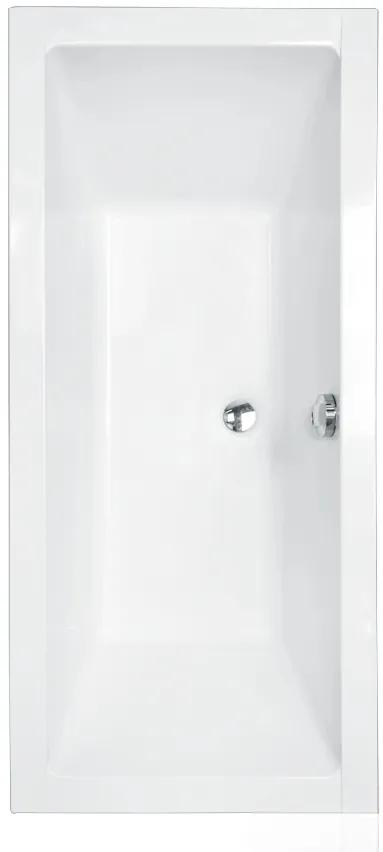 D‘Eluxe - VANE - Obdĺžniková akrylátová Vaňa CLASSIC x, , MW12QFP71 + Krycí predný a bočný panel + automatický sifón (biely) Klasická obĺžniková vaňa lesklá biela 155 70 55.5 155x70x55,5