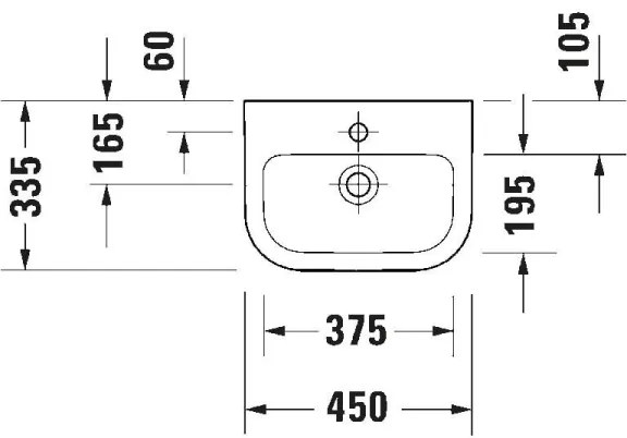 Duravit 7484500002 - Závesné umývadlo D-CODE 45x33,5 cm keramika/lesklá biela