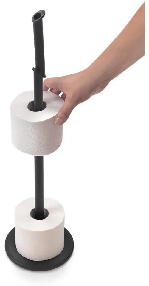 Matne čierny oceľový stojan na toaletný papier Lava – Metaltex