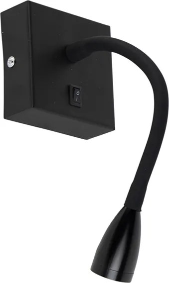 Moderná flexibilná nástenná lampa čierna LED - Flex