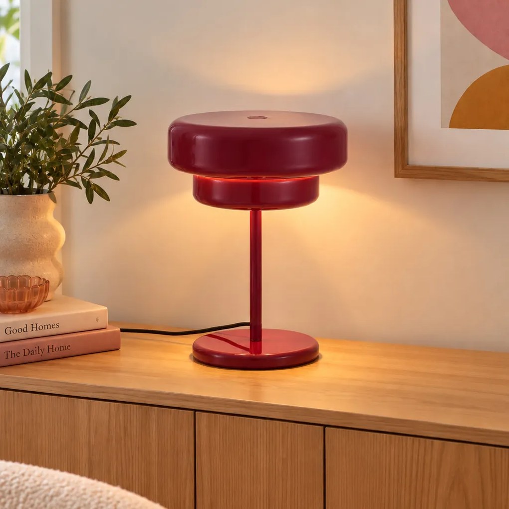 Retro stolná lampa slivková 41 cm - Ophelia