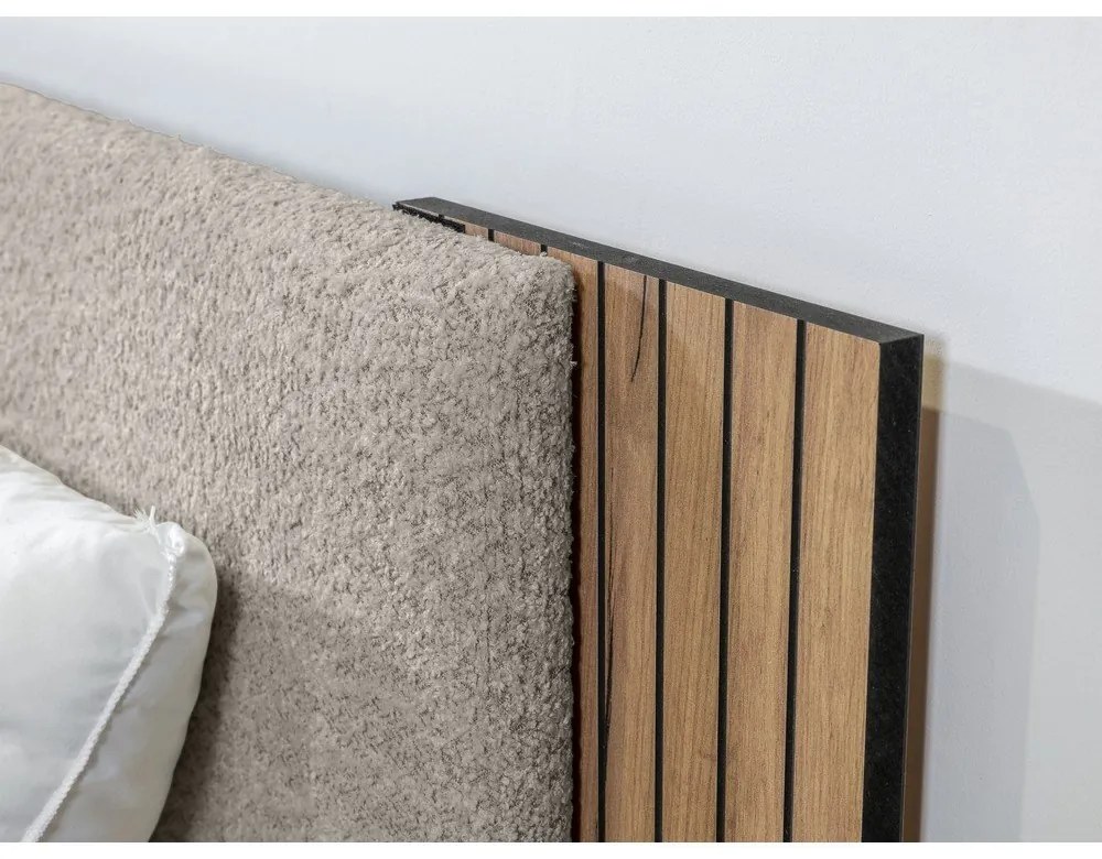 Svetlosivá dvojlôžková posteľ s roštom 160x200 cm Lior – Bobochic Paris