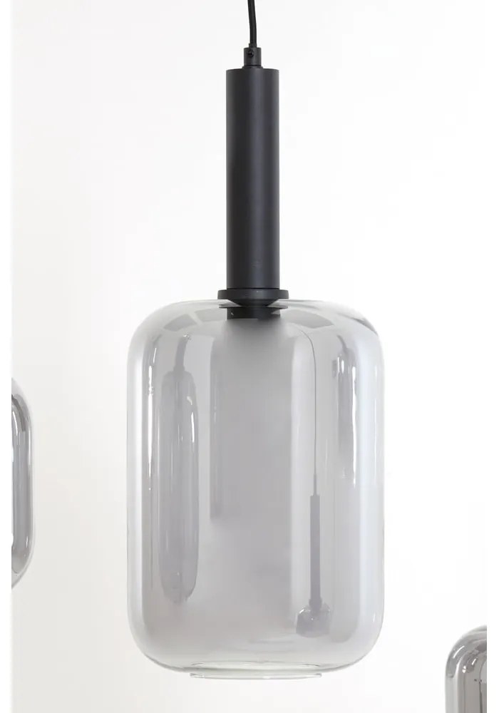 Čierne stropné svietidlo so skleneným tienidlom 100x22 cm Lekar - Light &amp; Living