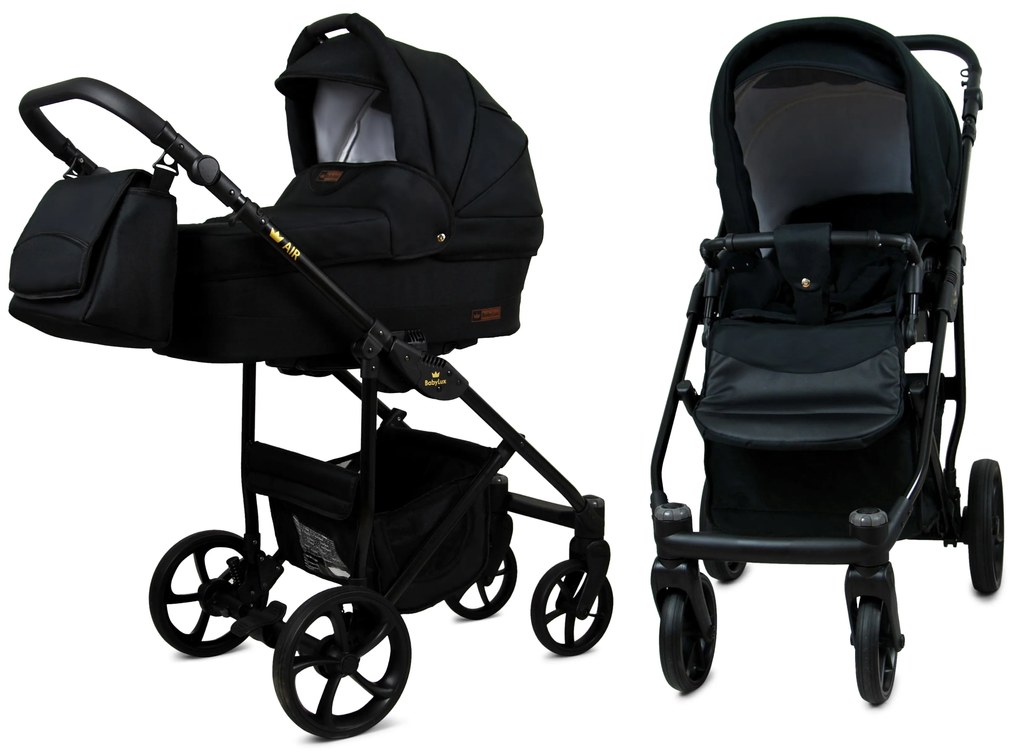 Detský kočík 3v1 BabyLux AIR ALU Onyx