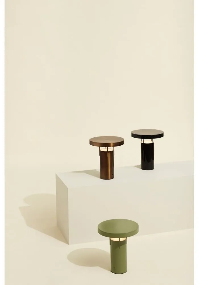 Čierna LED stmievateľná stolová lampa s kovovým tienidlom (výška 28 cm) BringMe – Hübsch