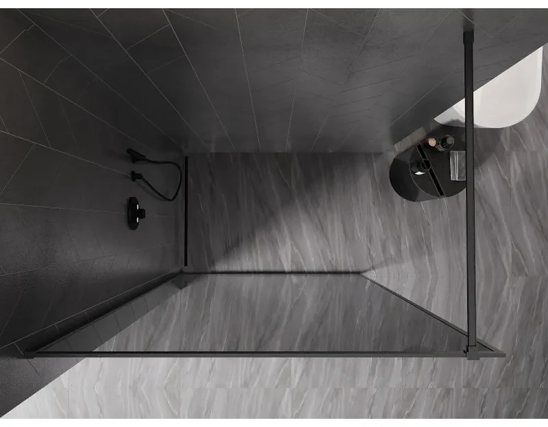 Mexen, Mexen Kioto-XF sprchová stena s rámom 80 x 202 cm, grafit 10 mm, pištoľovo sivá kartáčovaná - 800-080-104-66-40-X
