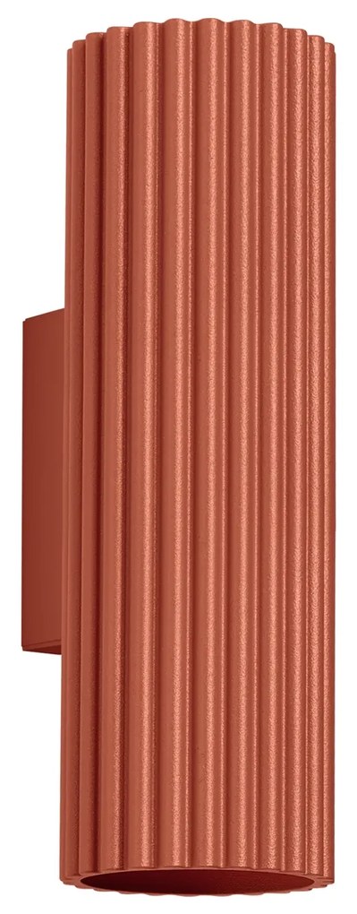 Nástenné svietidlo Karbon, 1x okrovo červené kovové tienidlo, (20 cm)