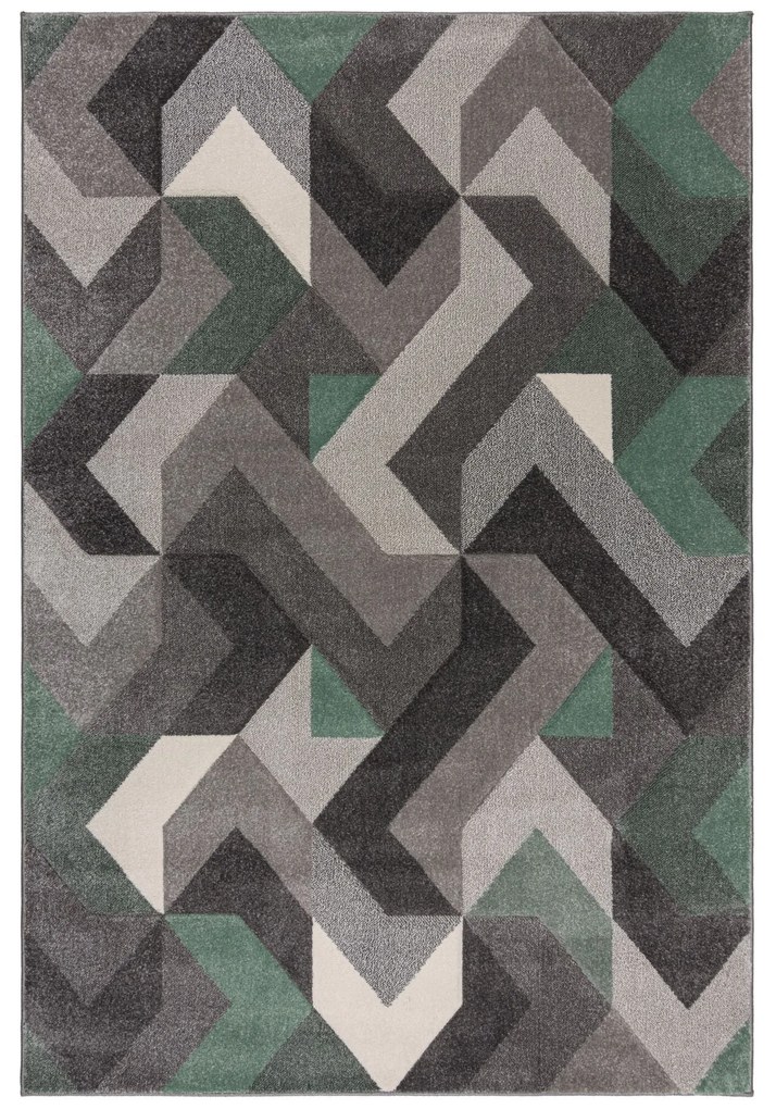 Flair Rugs, Kusový koberec Hand Carved Aurora Mint, 200x290, zelená, kancelária